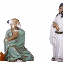 לוט של שני פסלוני קרמיקה סינים ישנים (X2)