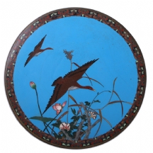 צלחת 'קלואזונה' (Cloisonne) יפנית עתיקה