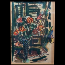 דוד הנדלר - 'אגרטל פרחים אדומים'