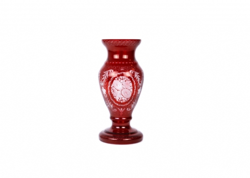 אגרטל בוהמי עתיק עשוי זכוכית 'רובי' (Ruby Glass)