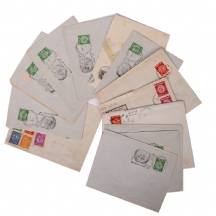 לוט של 15 מעטפות מבויילות בבולי דואר עברי.