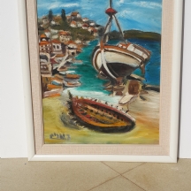 'סירות בנמל יפו' - ציור ישן