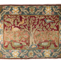 שטיח בצלאל עתיק עשוי צמר ארוג בעבודת יד   (921)