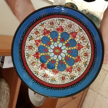 קערה טורקית ישנה מעוטרת בעבודת יד