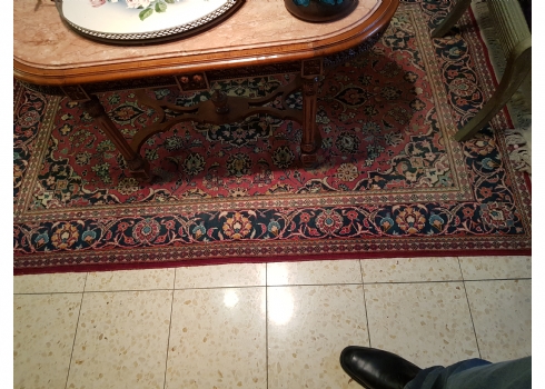 שטיח קשאן פרסי עתיק ויפה, ארוג ביד - פגם