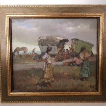 Marcel DYF (צרפתי 1899-1985) - 'צוענים וקרונות בשדה פתוח'
