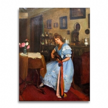 Franz Krischke (אוסטרי, 1885-1960) - 'אישה מנגנת על מנדולינה'