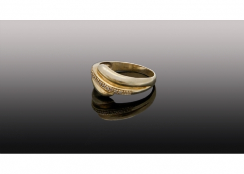 טבעת כסף משובצת יהלומים   (1055)
