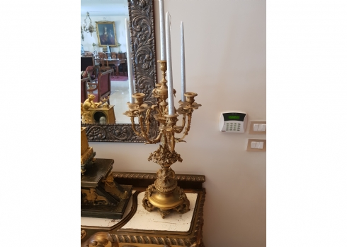 זוג קנדלברות עתיקות מפוארות וגדולות מיימדים  (doré bronze)