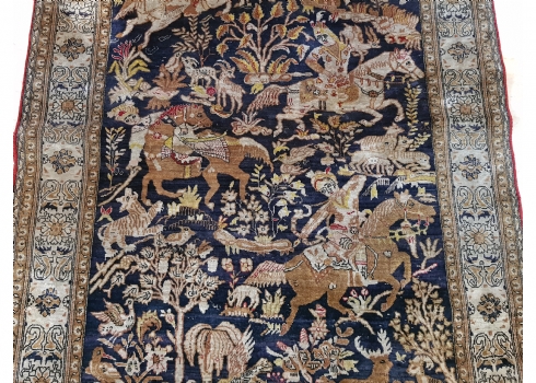 שטיח קום פרסי עתיק כבן 100 שנה, עשוי משי