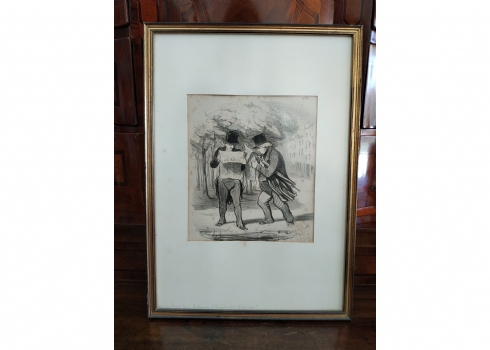 הדפס ישן על פי אונורה דומיה (Daumier Honore)