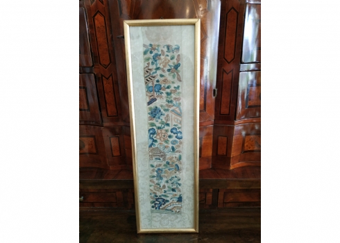 'גן פורח בכחול' - ריקמה סינית ישנה ויפה מאד