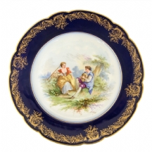 צלחת פורצלן צרפתית עתיקה מתקופתו של 'Louis - Philippe', מתוצרת 'Royale de Sèvres