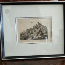 תצריב עתיק על פי  Albrecht Durer ששמו: 'Saint Anthony Before a City' משנת 1512