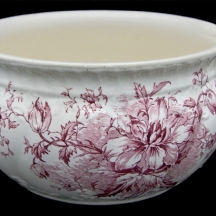 סיר לילה ויקטוריאני חתום הדפס ורוד עתיק