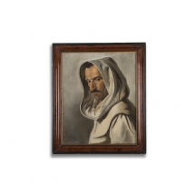 'נזיר בגלימה לבנה' - ציור עתיק
