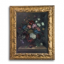 'כד פרחים' - ציור ישן איכותי וגדול מיימדים