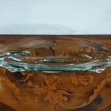 כלי זכוכית צ'כי ישן ואיכותי מעוצב כסירה