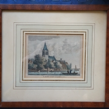 תצריב הולנדי עתיק מהמאה ה-19, צבוע בעבודת יד, על פי 'Jan Bulthuls'