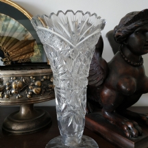 אגרטל קריסטל צ'כי גדול ואיכותי, מלוטש ביד