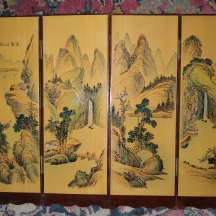 פרגוד סיני שולחני, עשוי עץ, מעוטר