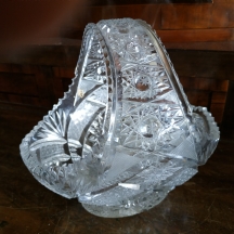 סלסלת קריסטל צ'כית ישנה ואיכותית, מלוטשת ביד