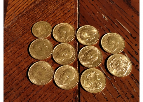 לוט של 11 מטבעות זהב עתיקים כולם עשויים זהב '916' (זהב 22 קראט)