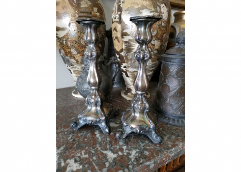 פמוטי כסף  - זוג פמוטים מתוצרת חברת 'הצורפים', עשויים כסף סטרלינג