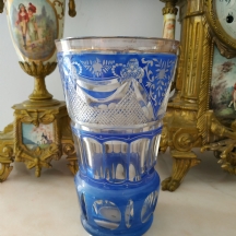גביע זכוכית בוהמי עתיק מסוג (Beaker Cup) משנת 1860-1880 בקירוב