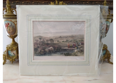 הדפס אנגלי עתיק 'Jerusalem from the North' על פי תחריט מאת: 'דייוויד רוברטס'
