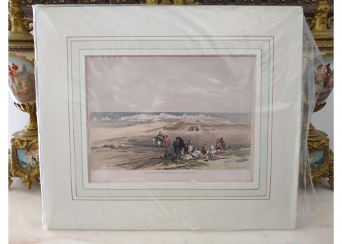 הדפס אנגלי עתיק 'St. Jean d'Acre - from the land'