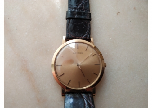 שעון יד ישן מתוצרת: 'Movado', עשוי זהב צהוב 18 קארט