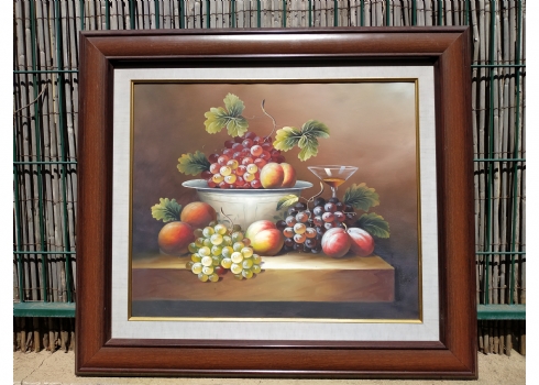 'טבע דומם עם פירות אורגניים' - ציור ישן