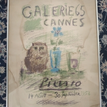 פבלו פיקאסו - כרזה ישנה  ‘Galerie 65 Cannes, 1956’, חתומה