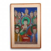 ציור עתיק מסוג: 'טנקה / טאנגקה' 'Thangka או Thanka', כפי הנראה טיבטי או מונגולי