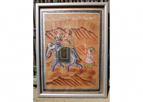 ציור הודי, גואש על בד, ממוסגר