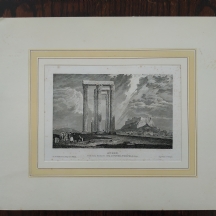 תצריב עתיק: 'Athen von den ruinen der jupiter tempels aus' משנת 1840 בקירוב