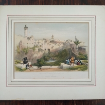 תצריב עתיק: 'The pool of bethesda' - על פי: 'דיויד רוברטס' (David Roberts)