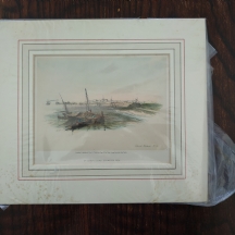 תצריב עתיק: 'Saint Jean d'Acre, from the Sea', על פי: 'David Roberts'