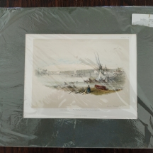 תצריב עתיק: 'Port of Tyre', הודפס על ידי: ' Louis Hague' משנת: 1843