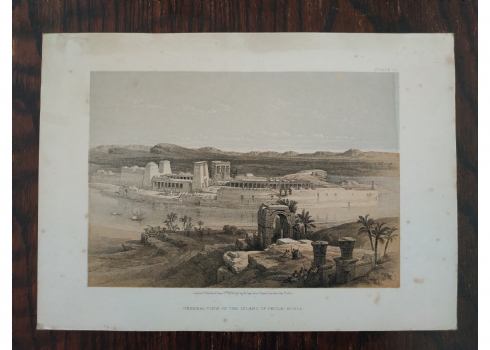 תצריב עתיק: 'General view of the Island of Philae Nubia'