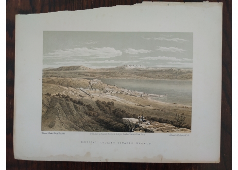 תצריב עתיק: 'Tiberias looking towards Hermon', על פי: 'דיויד רוברטס'