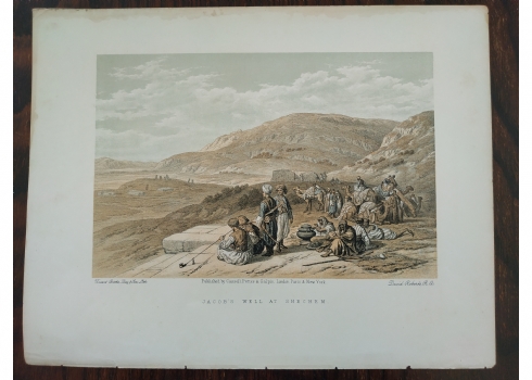 תצריב עתיק: 'Jacobs Well at Shechem', על פי: 'דיויד רוברטס' (David Roberts)