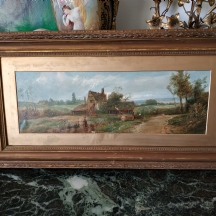 'שביל בנוף כפרי' - ציור עתיק, כפי הנראה אסכולה אנגלית משנת 1902