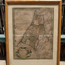 מפה עתיקה מהמאה ה-18 של ארץ ישראל (פלסטינה)
