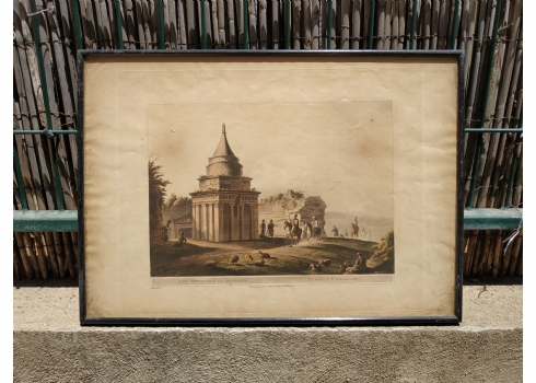 תצריב עתיק: 'The Sepulchre of Absalom', על פי ציור של האמן ' Luigi Mayer '