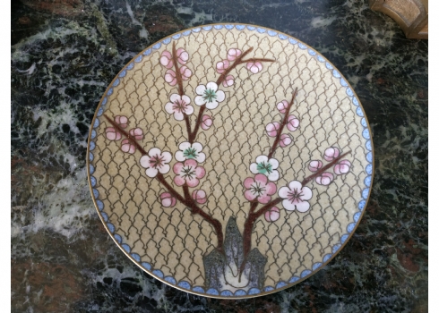 צלחת קלואזונה (Cloisonne) סינית קטנה ויפה
