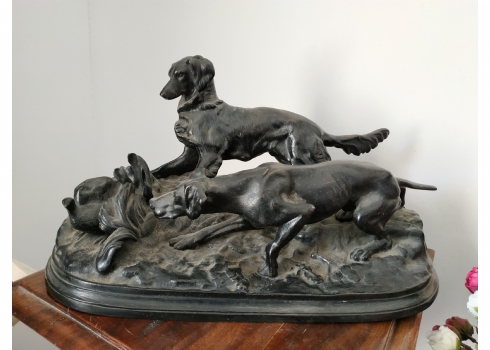 פסל ברונזה ישן, בסגנון עבודתו של האמן 'Pierre Jules Mene' (צרפתי 1810-1879)