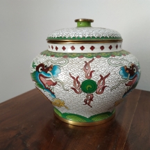 כלי קלואזונה (Cloisonné) סיני ישן מעוצב בצורת כלי לג'ינג'ר (Chinese ginger jar)