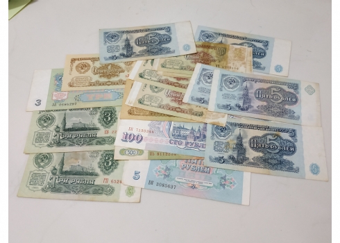 לאספני שטרי כסף ישנים - לוט של 19 שטרות כסף רוסים מהשנים: 1960-1993.